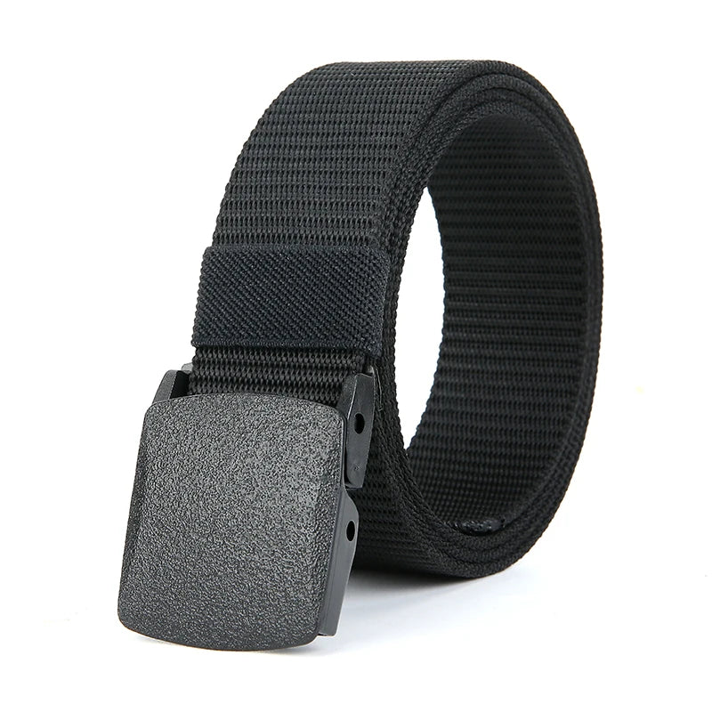 Military Automatic Buckle Nylon Belt Outdoor Hunting Multifunctional Tactical Canvas Belt Men Belt - QT3 black