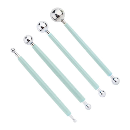 For Embossing Pattern 4 Pcs Point Drill Creasing Pen With DIY Ball Styluses Tools Spiral Double Head Clay Sculpting Tools