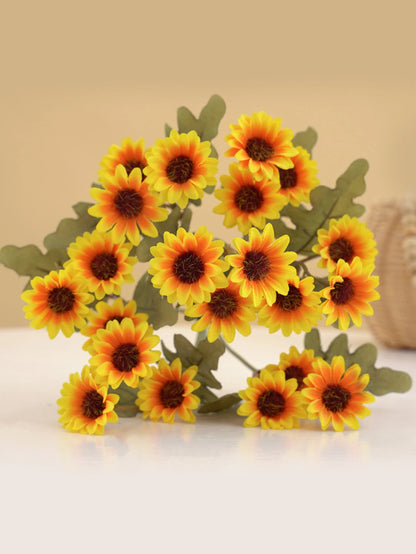 21 Heads Artificial Flower Autumn Silk Daisy Bouquet Decor Vase Home Wedding Decor Household Products Holiday Party DIY Gift 