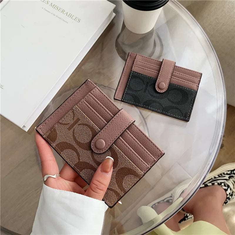 2026 New Monogram Ultra-thin Ins Style Card Holder Fashion Mini Short Envelope For Women Appliques ID Wallet Credit Card Purs