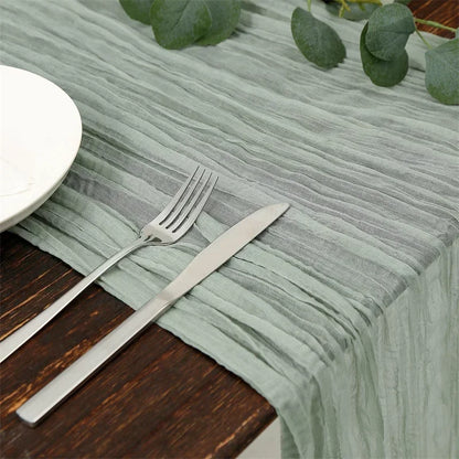 Gauze Table Runner Dinning Decoration 90*300CM Rustic Country Boho Beach Wedding Party Table Decor Christmas Table Runners