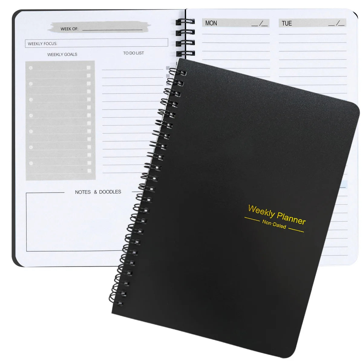 2026 Tree Pattern Spiral Bound Weekly Planner & Notebook & Schedule Organizer, Stationery For Office & School & Study, Plan B