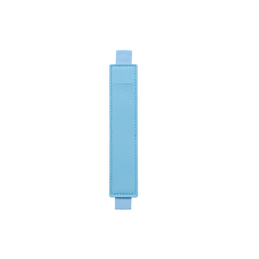 1pc PU Leather Elastic Notebook Band Holders Adjustable Pen Sleeve Pencil Pouch Holder Strap for Notebook Binder - Blue