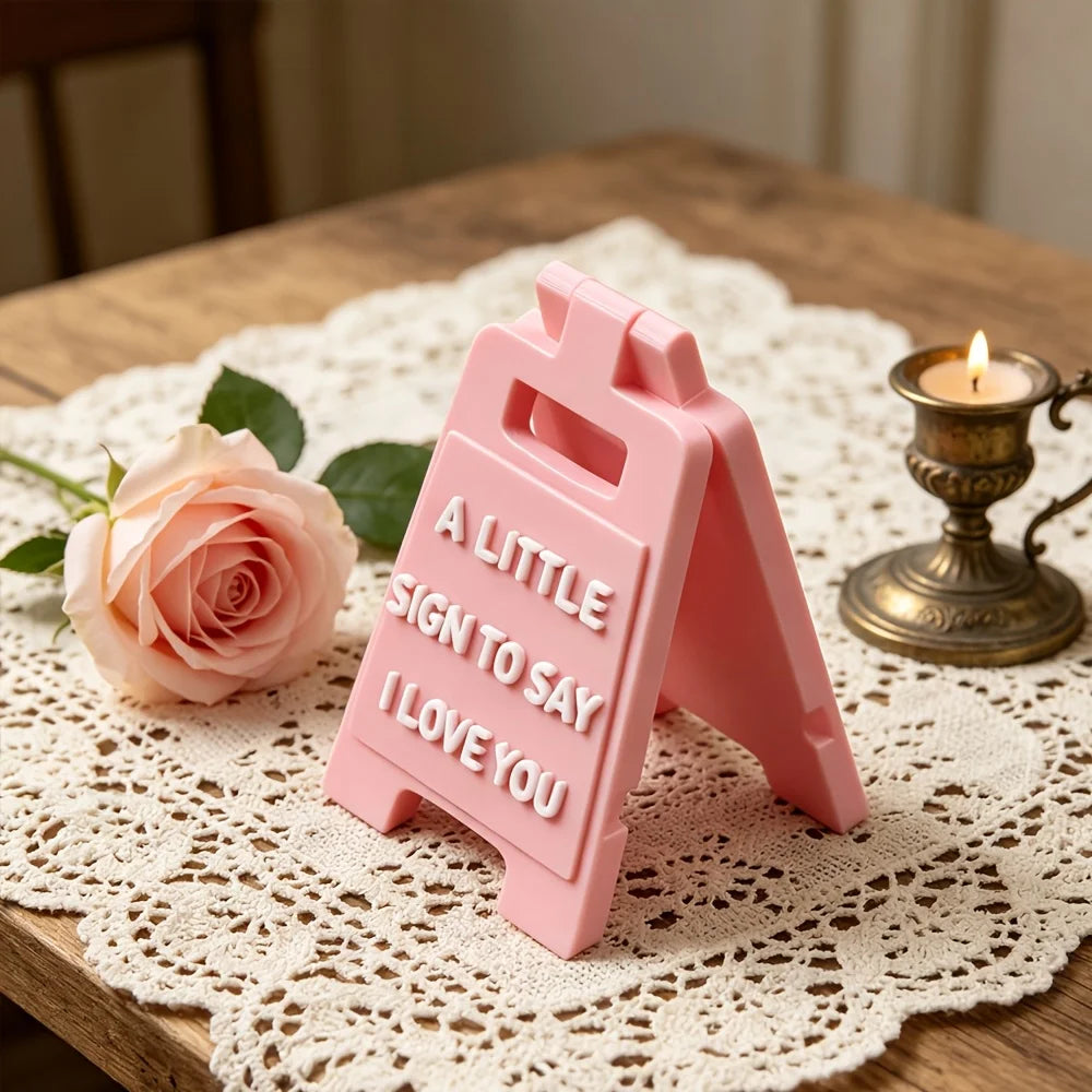3D Printed Mini "I Love You" Sign Plastic Desktop Decoration,Valentine's Day Gift,Wedding, or Decor with English Lettering