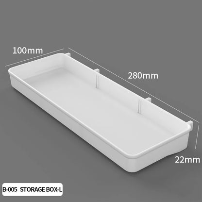 Home Study Storage Pegboard: Suitable for Displaying Figurines, Desk-Top Standing & Clip-On Storage for Furniture Items - Whi