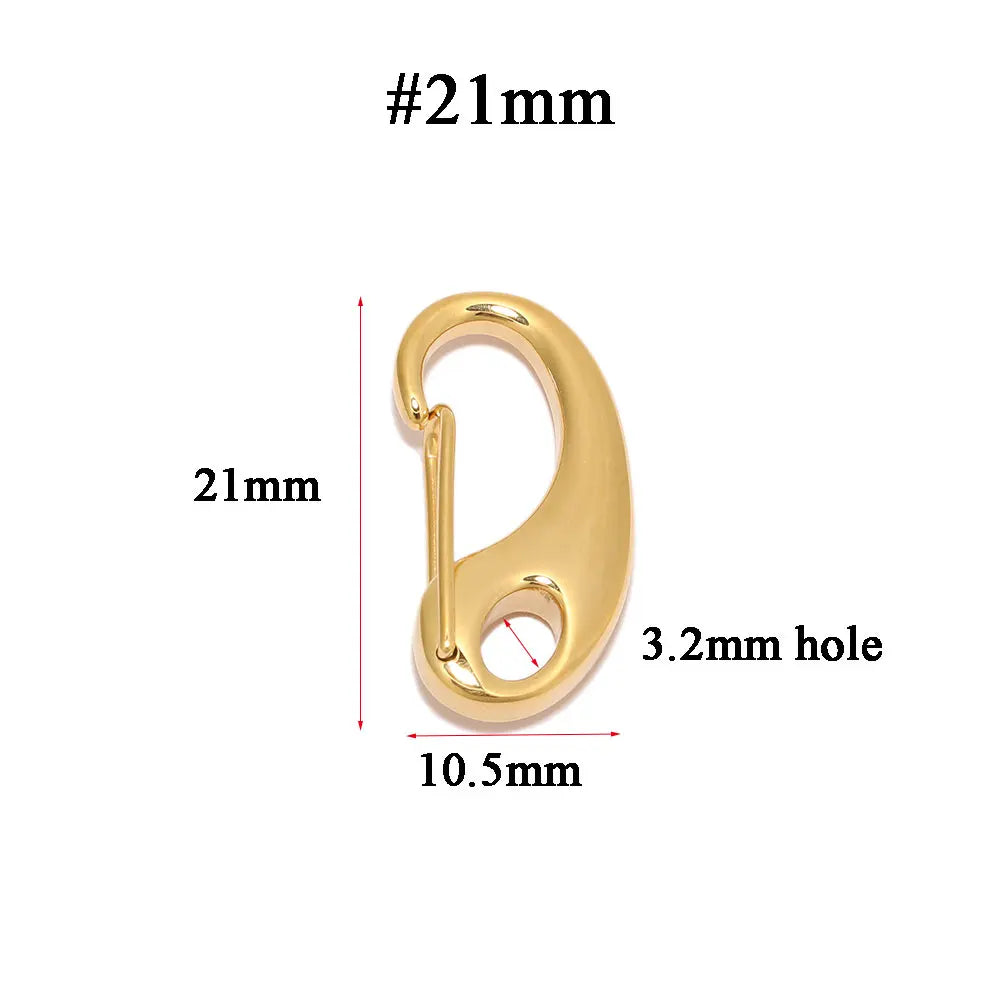 5pcs Stainless Steel D Lobster Clasps Spring Hooks Key Chains Bags Snap-fastener Buckles Connectors DIY Jewelry Accessories -