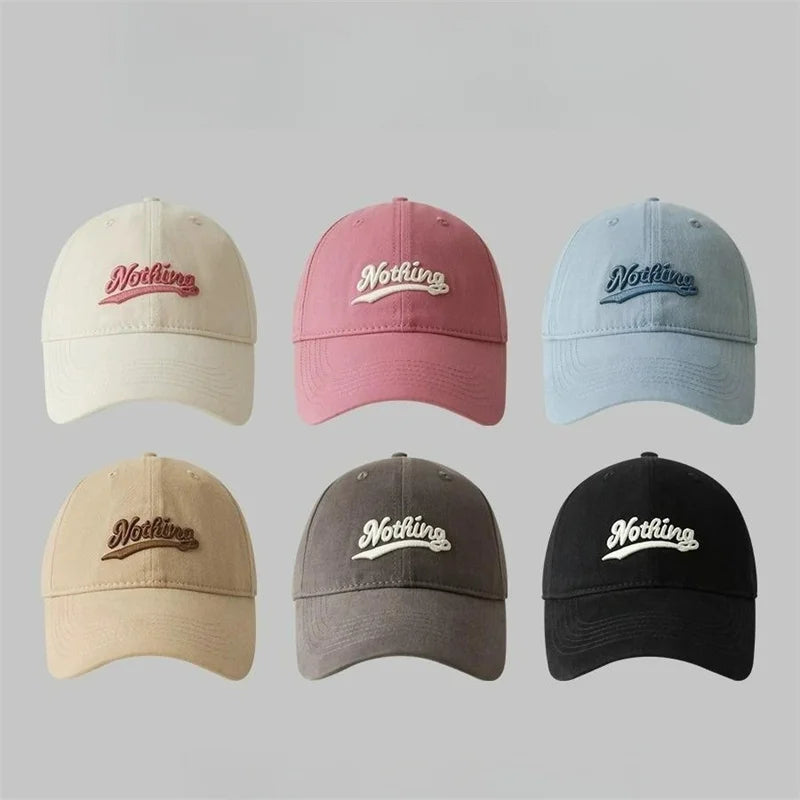 Letter Embroidery Baseball Hat For Women Men Fashion Sunscreen Hat Outdoor Sunshade Peaked Caps Solid Color Visors