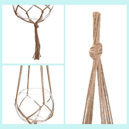 Hanging Plant Pot Hanging Basket Vases with Hook Creative Macrame Suspension Plant Planters for Hanging Flower Pot Net