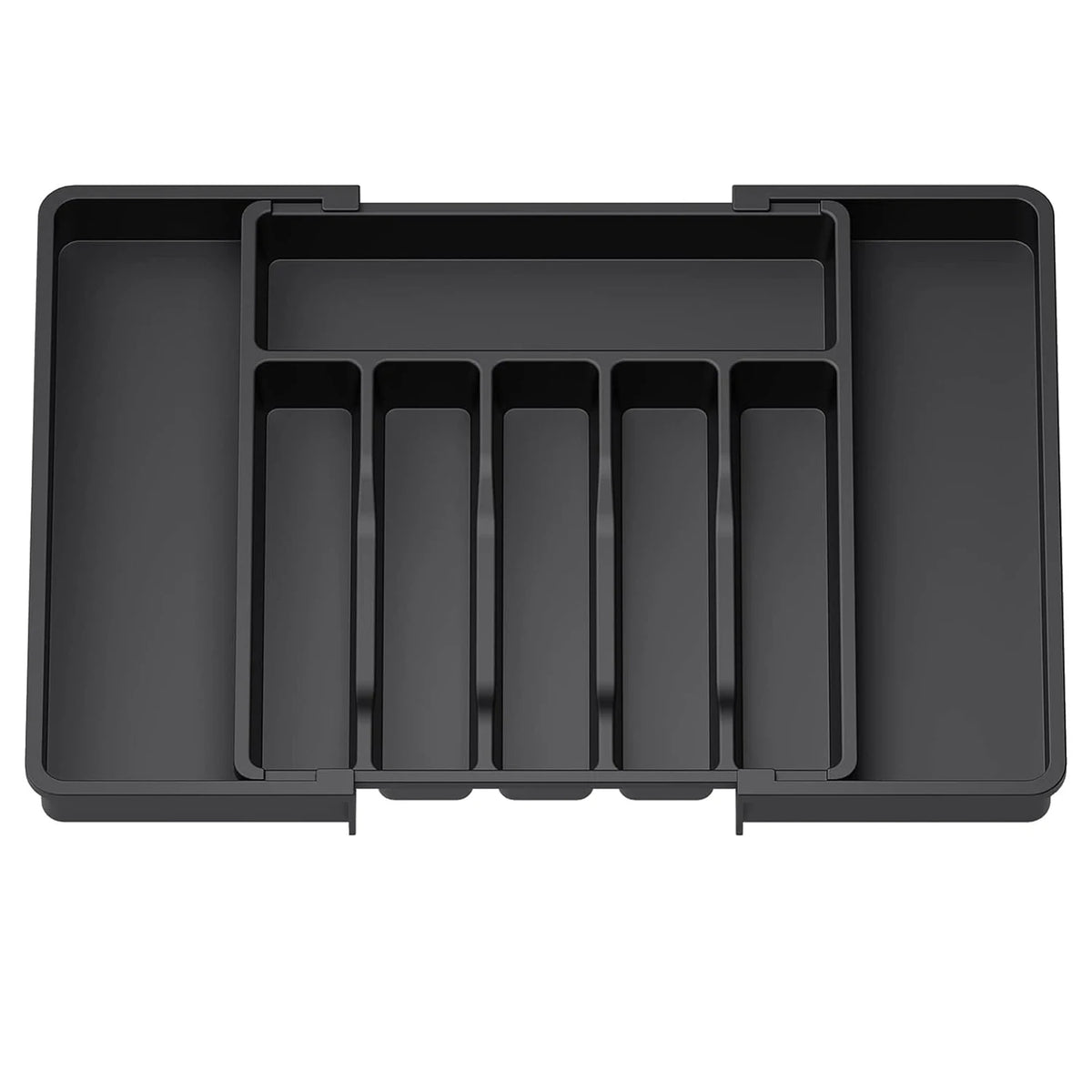 UpgradedAdjustable Cutlery Drawer Organizer Plastic Divided Storage Tray Space Saving Holder for Kitchen Knives Spoons Tablew