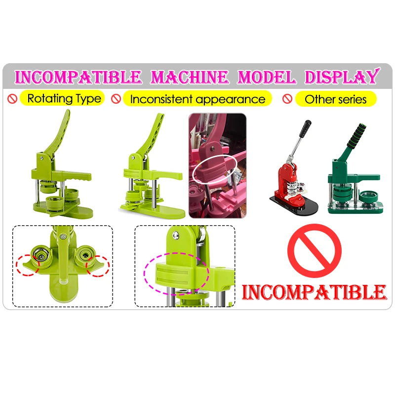 25/32/37/44/58/75mm Badge Maker Molds DIY Button Badge Maker Press Machine Interchangeable Die Mould Round Badge Punching Die