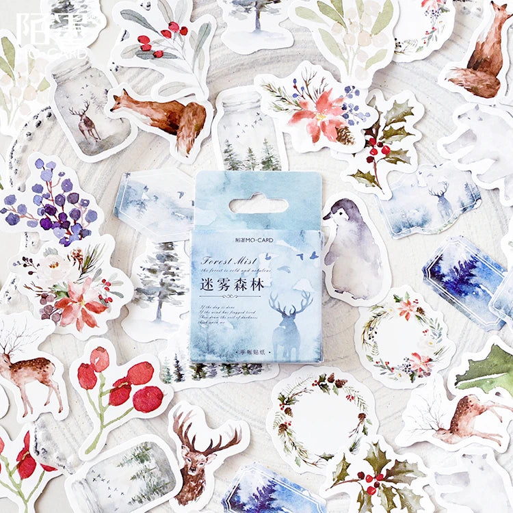45 Pcs Vintage Plants Stamp Mini Paper Stickers for DIY Diary Scrapbooking Kawaii Stationery Seal Sticker Decoration - 12