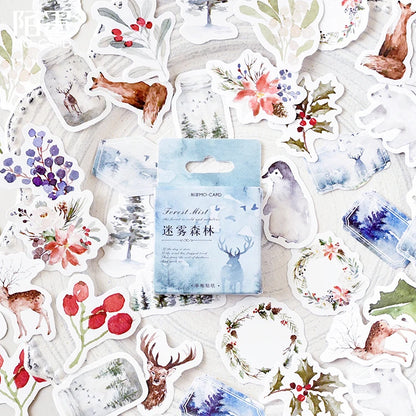 45 Pcs Vintage Plants Stamp Mini Paper Stickers for DIY Diary Scrapbooking Kawaii Stationery Seal Sticker Decoration - 12
