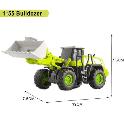Engineering Diecast Toys for Boys Alloy+Plastic Tractor Excavator Backhoe Crane Bulldozer Kids Truck Children Vehicle Model G