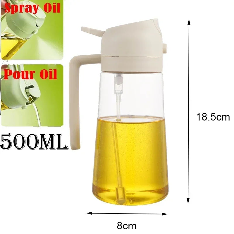 2 in 1 200/300/500ml Oil Spray for Kitchen Spray Oil Bottle Oil Washer Vinegar Soy Sauce Sprayer Containers Washer