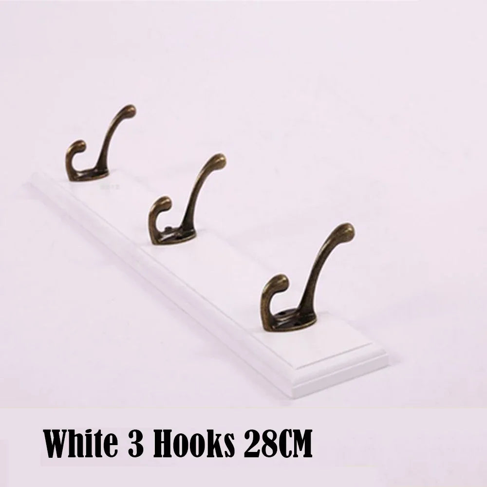 Wall Mounted Solid Wood Coat Rack with Hooks Hats Clothes Hanger Closet Organizer Perchero Furniture for Hallway Entrance Dec