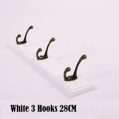 Wall Mounted Solid Wood Coat Rack with Hooks Hats Clothes Hanger Closet Organizer Perchero Furniture for Hallway Entrance Dec