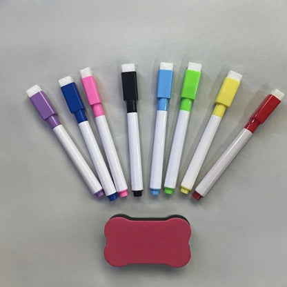 8-Color Dry Erase Whiteboard Markers with Magnetic Eraser, Suitable for Office Whiteboards, Calendars,Creative Holiday Gifts 