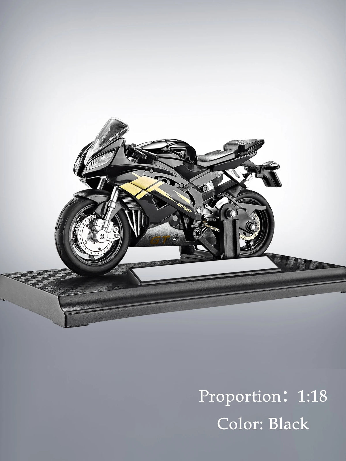 Model Diecast Motocycle Toys Ornament, 1:18/1:36 Car Rotating Rubber Rires Desktop Ornament Gifts - YLE-01 B