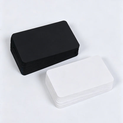 100Pcs Blank Cards 9x5.5cm Thick Cardstock Business Gift Cards Message Note Cards School Supplies White Black