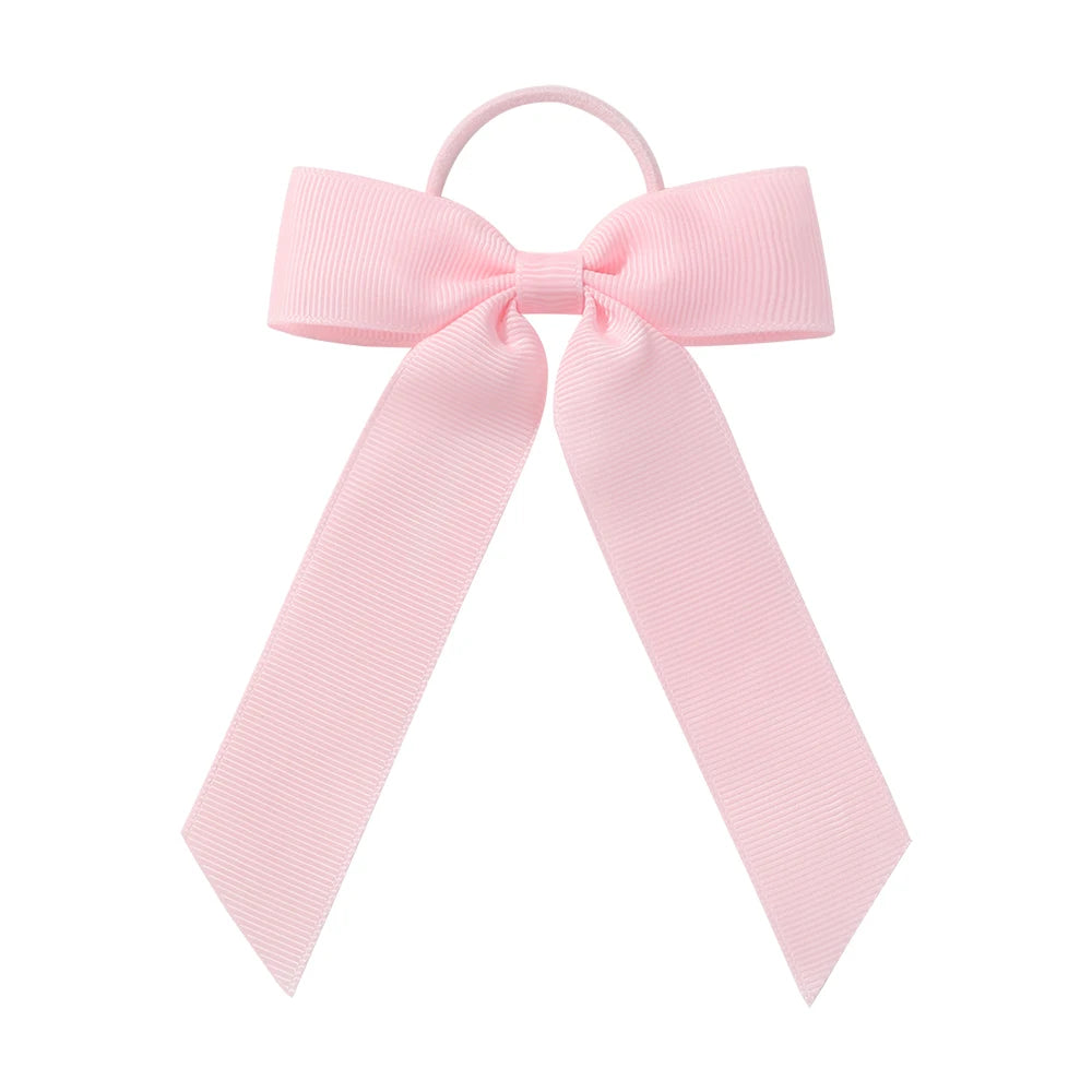 1PC Solid Color Ribbon Pigtail Hair Bows Elastic Hair Bands Holders Ties Hair Accessories for Baby Girls Infants Toddler - 43