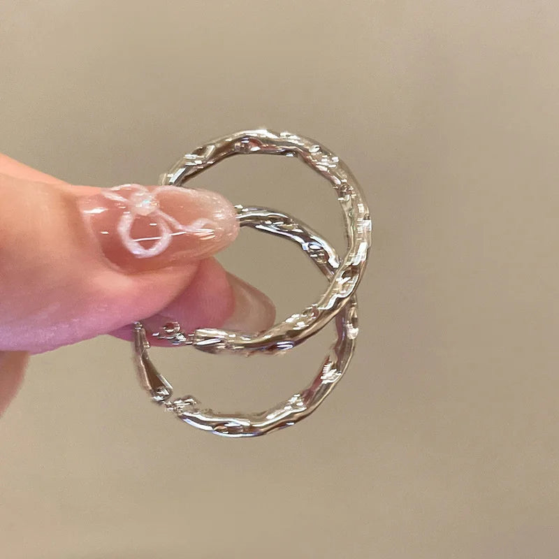 Trending French Punk Fan Hoop Earring For Woman New In 2025 Fashion Party Exaggerate Elegant Korean Earring Jewelry - y182s