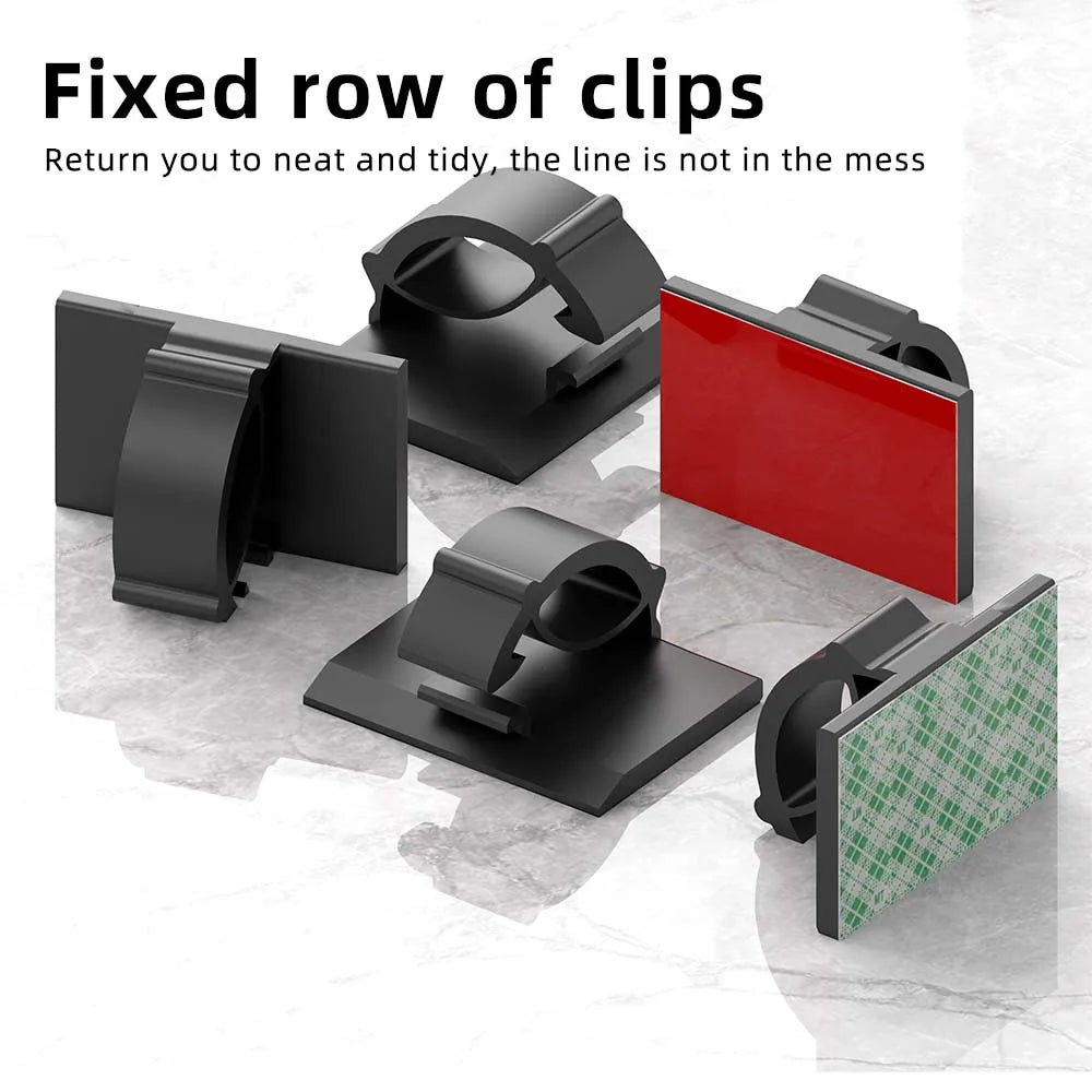 30pcs Cable Organizer Clips Cord Holder Desktop Workstation Wire Manager USB Charging Data Line Bobbin Winder Cable Managemen
