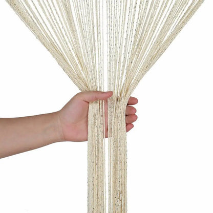 IPCS Tassel Window Curtains Shining Screen Panel Hanging Beaded Curtains Glitter String Curtain Door Fly Screen Party Decorat