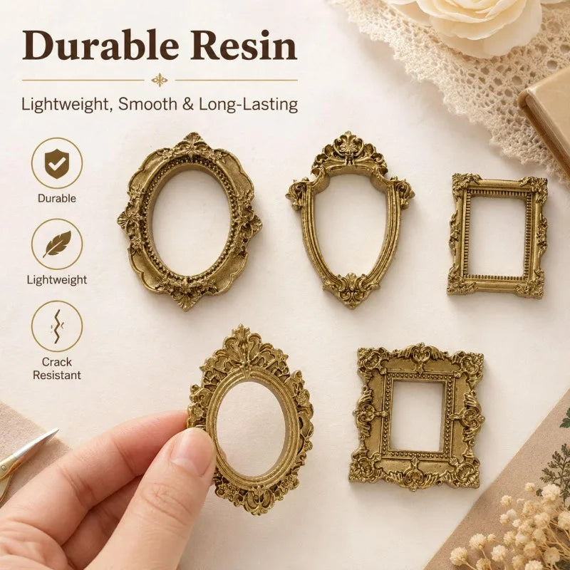 Mini Vintage Frames Antique Frames Ornaments Picture Photo Scrapbooking Decor Frame DIY Wall Hanging Jewelry Display Ornament