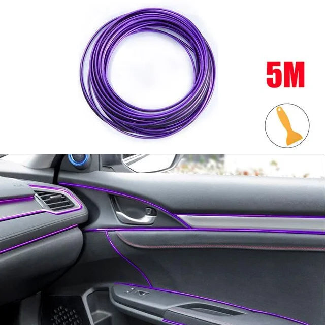Car Interior Decoration Line Trim Door Center Console Gap Instrument Panel Decorative Line Chrome Glitter Modification Suppli