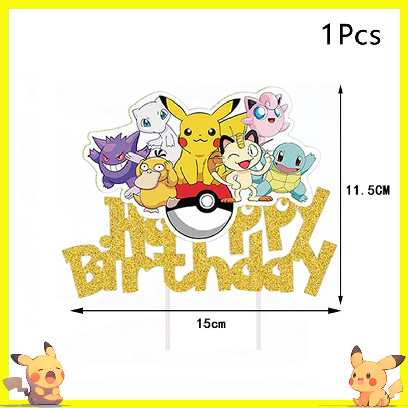 Cake Decoration, Pokemon Cake Topper, Pikachu Party Decor, Kids Birthday Supplies, Cake Decorating Gifts, Anime Figure Decora