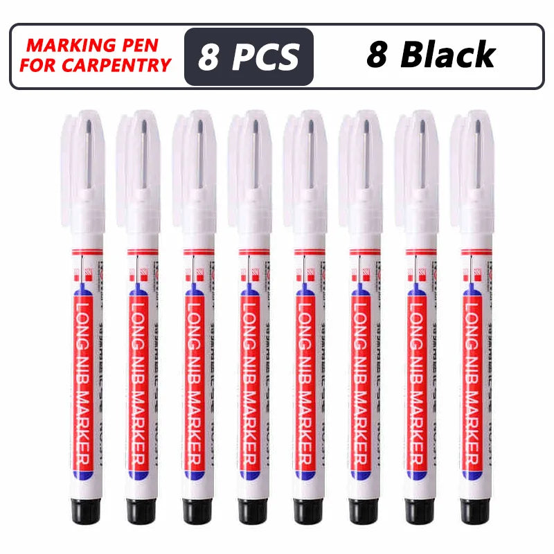 iLMH 1-40PCS Deep Hole Long Nib Head Markers For Metal Perforating Pen Waterproof Bathroom Woodworking Decoration Multi-Purpo