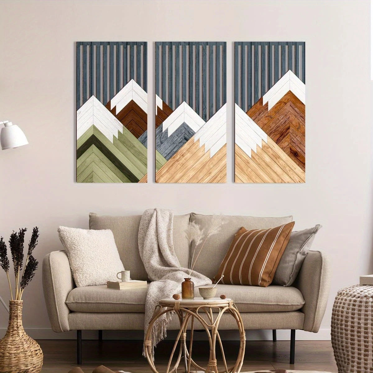 3pcs Boho style Hollow Wood Retro Rustic Leaf Pattern Wall Hanging Art Living Room Bedroom Wall Hanging Home Decoration