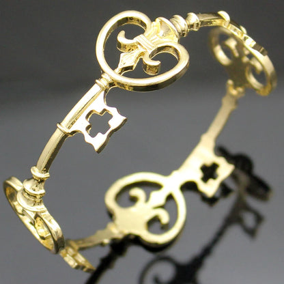 Vintage Victorian Skeleton Key Bracelet Women Man Fashion Lucky Cuff Bangle Anime HipHop Punk Charm Jewelry Creative Accessor