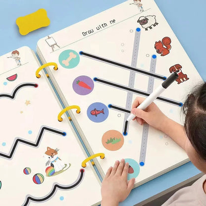 Magical Tracing Workbook Control Training Book Reusable Magic Practice Copybook Children Montessori Drawing Education Station
