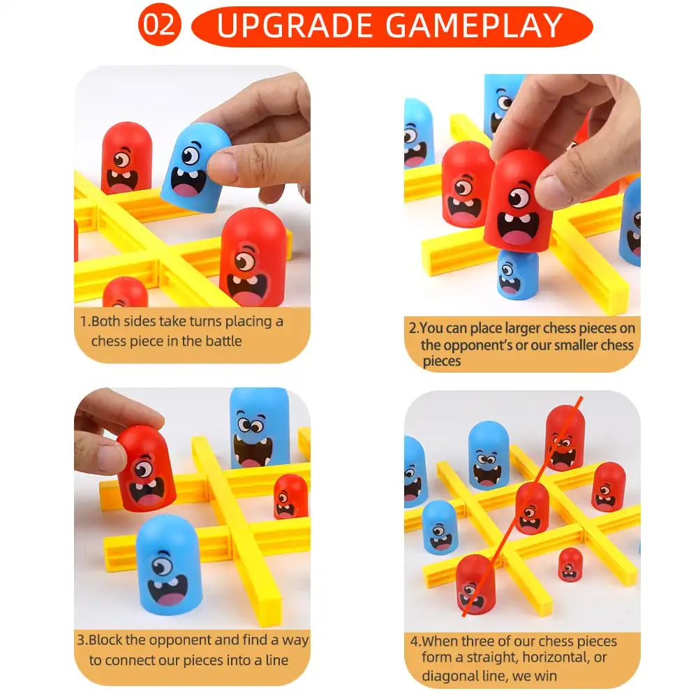Funny Table Board Games Tic Tac Toe Intellectual Big Eating Small Chess Interactive Multiplayer Party Games Toys for Kids Adu