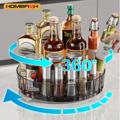 Rotating Countertop Storage Shelf Multi-scene Organizer Stand Kitchen Spice Bottle Holder Bathroom Cosmetic Storage Rack