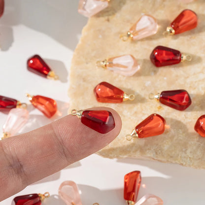 10pcs Red Pink Pomegranate Seed Resin Charm Pendants for DIY Necklace Earrings Bracelet Jewelry Making
