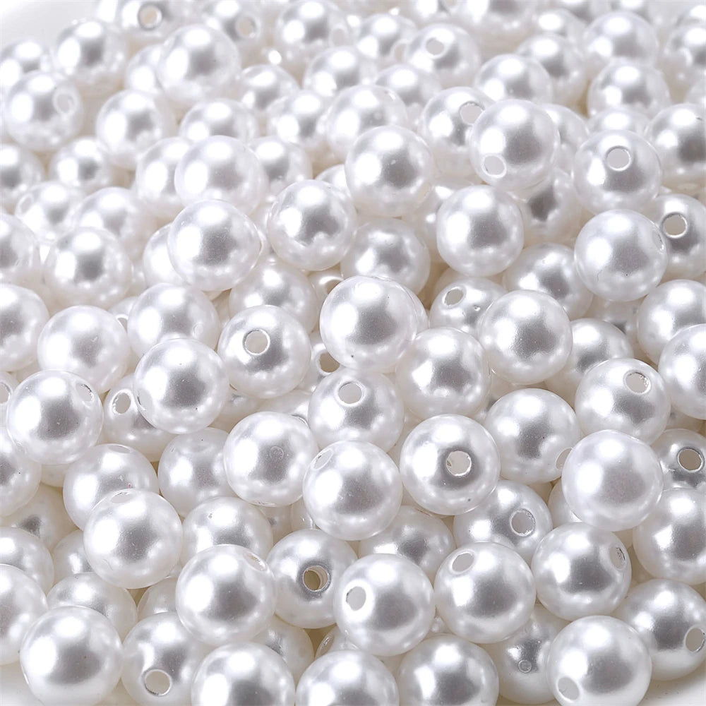 iYOE 3/4/5/6/8/10/12mm Colorful Acrylic Pearl Beads Loose Spacer Beads For Needlework Jewelry Making Bracelet Necklace Earrin