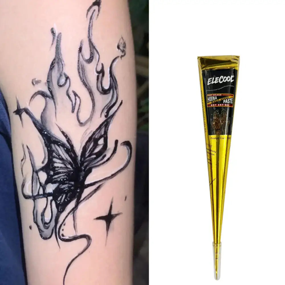 Tattoo Stickers English Word Waterproof Long Lasting Realistic Transfer Temporary Black Letters Feather Body Art For Men Wome
