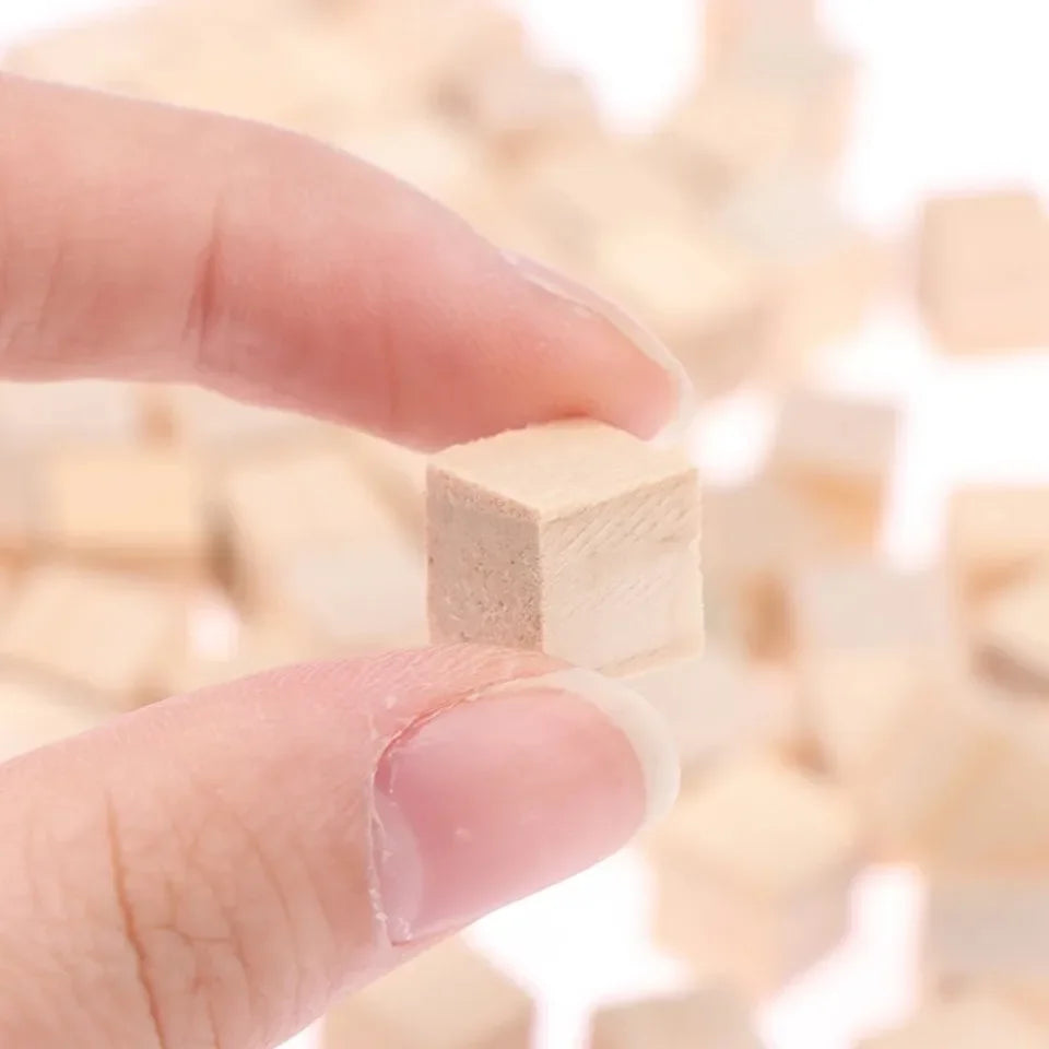 400 pieces of small wooden cubes 1X1cm (0.4X0.4 inch) wooden cubes-natural pine blocks-for DIY