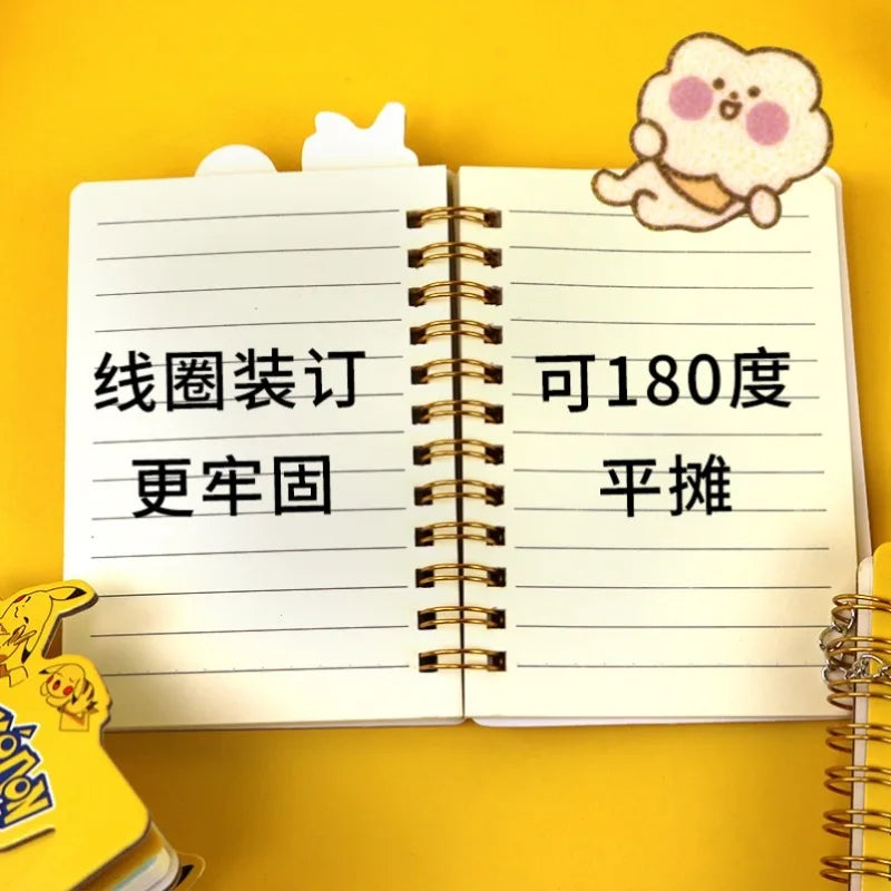 Pokemon Pikachu Notebook Coil Bound, Cute Anime Cartoon Diary Journal for School Office Study Supplies, Kids Gift Set
