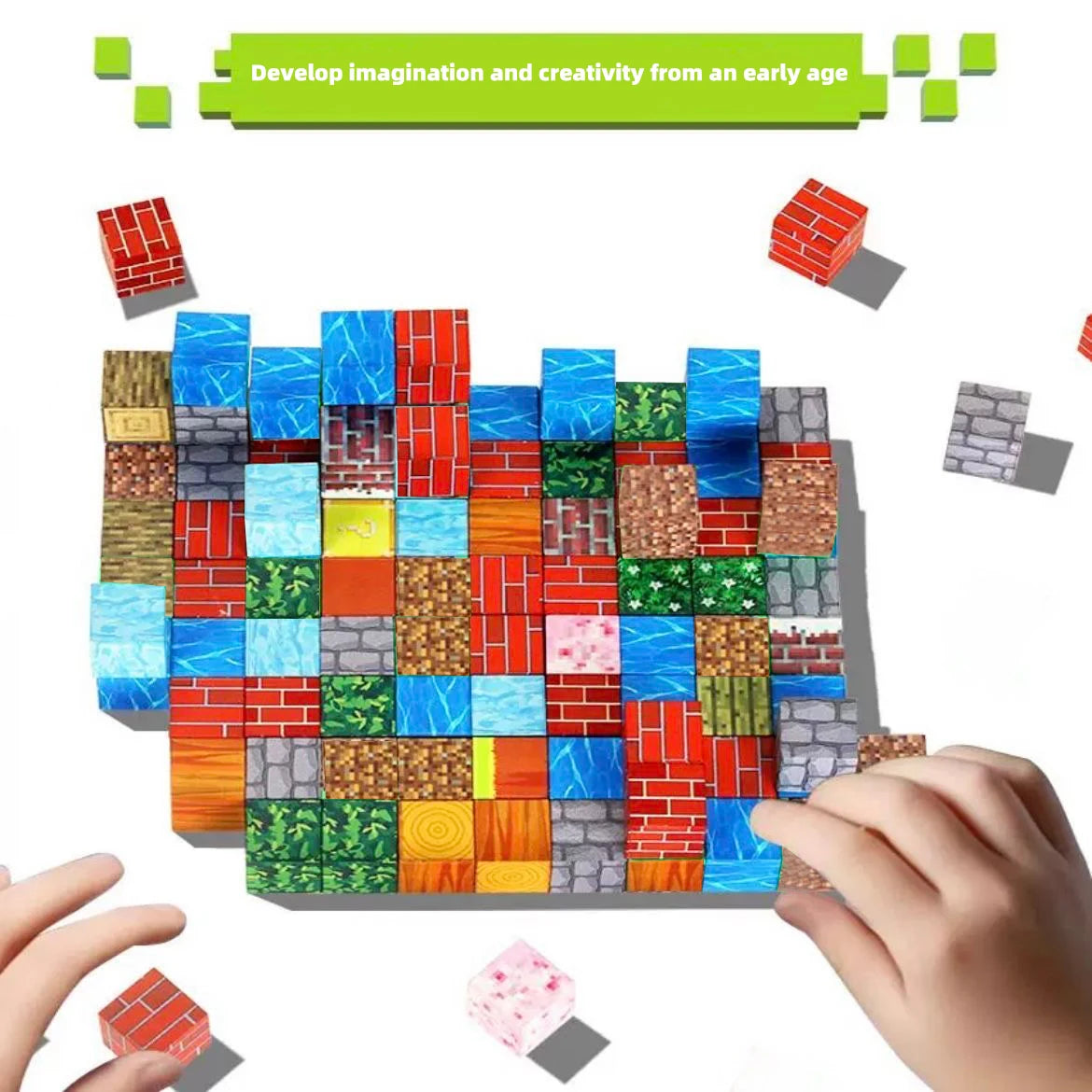 TNT Building Block Storage Box, Magnetic Building Blocks Toy, Building Block Set, Children's DIY Assembly Toy Building Blocks