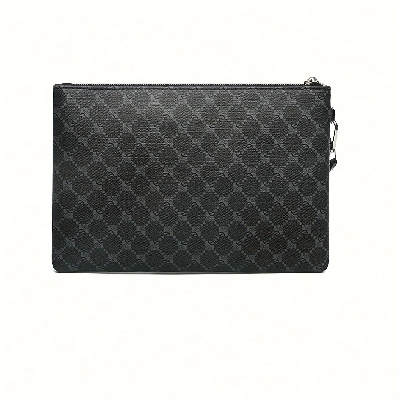 Pu Fashion Men's Clutch Bag Business Large Wallet Wrist Bag Large Coin Purse Storage Bag - black