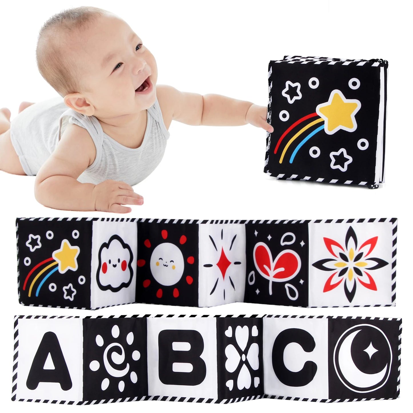 Black and White Cards High Contrast Baby Toys 0-36 Months Newborns Visual Stimulation Brain Development Learning Flash Cards 
