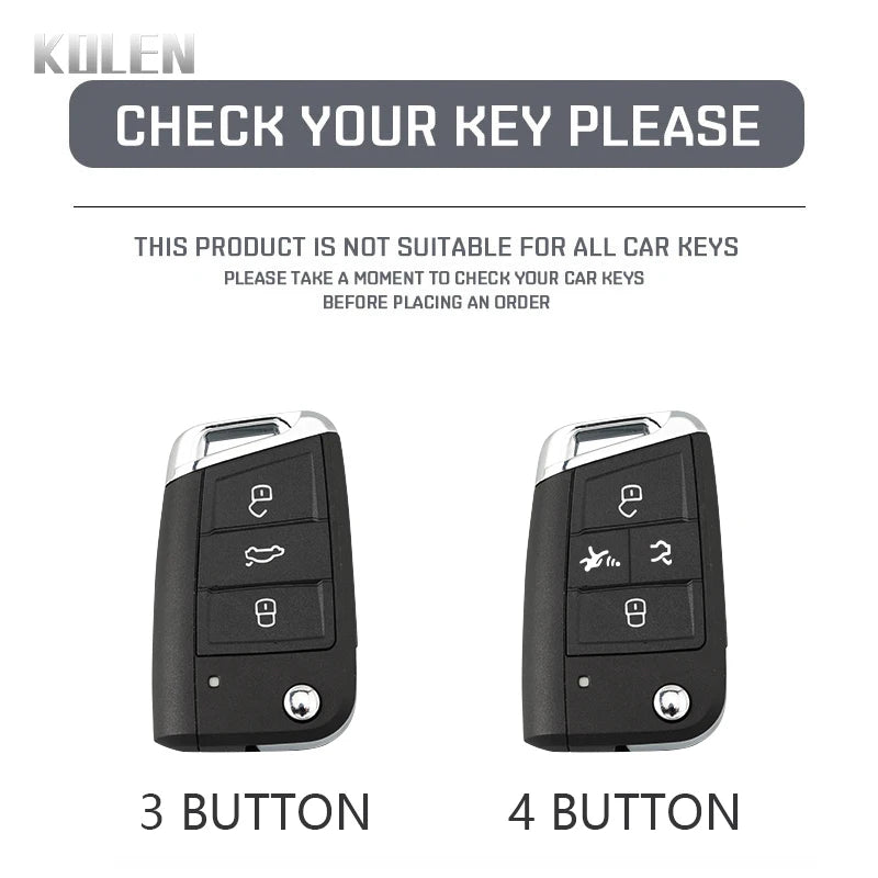 3 4 Buttons Carbon Fiber Car Key Case Cover For VW Volkswagen Golf 7 Tiguan MK2 For SEAT Ateca Leon FR 2 Ibiza For Skoda Octa