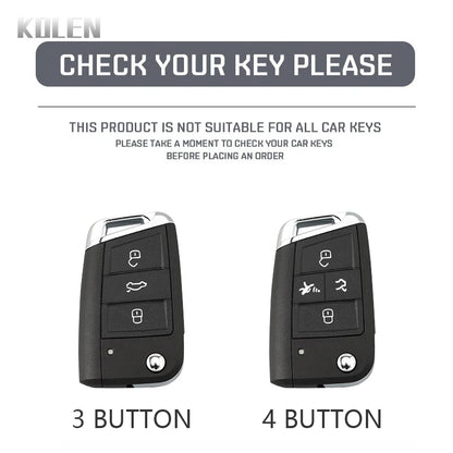 3 4 Buttons Carbon Fiber Car Key Case Cover For VW Volkswagen Golf 7 Tiguan MK2 For SEAT Ateca Leon FR 2 Ibiza For Skoda Octa