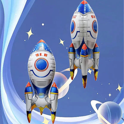 3D Astronaut Foil Balloon Rocket Balloons Space Ballons For Boy Kids Astronauta Universe Series Outer Space Birthday Party De