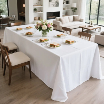 White Table Cloth Waterproof Anti Scratch Polyester Tablecloth Decorative Washable Fabric Table Cover Home Dining Buffet Part