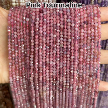 Faceted Natural Stone Beads Faceted Amazonite Aquamarine Opal Labradorite Loose Spacer Bead For Jewelry Making 2 3 4mm