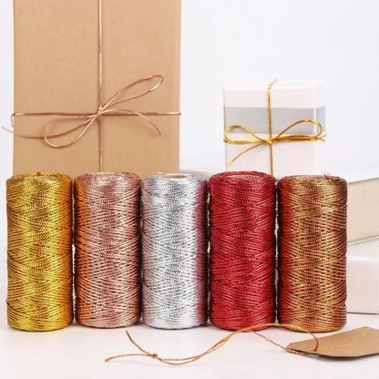 1.5mm 100M Gold Silver Macrame Cord Rope String for Sewing DIY Rope 100M Macrame Rope String for Sewing and Crafts Thread Twi